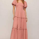 Z Supply Eliora Smocked Maxi Dress in Terracotta Clay