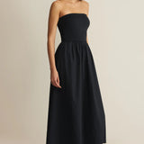 Z Supply Sunsought Strapless Midi Dress in Black