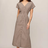 Z Supply Sanna Gingham Maxi Dress in Dark Chocolate