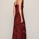 Z Supply Bruna Lace Inset Midi Dress in Velvet Rouge