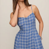 Z Supply Angel Eyes Plaid Midi Dress in Mystic Blue