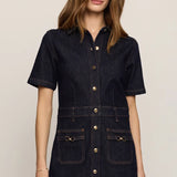 Z Supply Crush Denim Mini Dress in Midnight Air