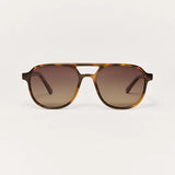 Z Supply Tourist Polarized Sunglasses In  Brown Tortoise