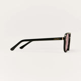 Z Supply Tourist Polarized Sunglasses in Polished Black-Pink