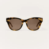 Z Supply Front Row Polarized Sunglasses In Brown Tortoise