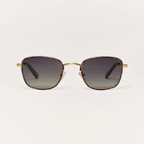 Z Supply Fastlane Polarized Sunglasses in Tort Gold-Grey