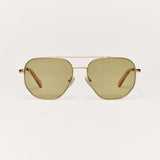 Z Supply Highway Polarized Sunglasses in Satin Gold-Khaki