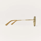 Z Supply Highway Polarized Sunglasses in Satin Gold-Khaki