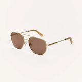 Z Supply Highway Polarized Sunglasses in Gold-Brown