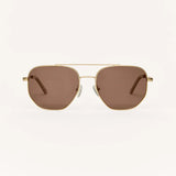 Z Supply Highway Polarized Sunglasses in Gold-Brown