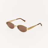 Z Supply Palisades Polarized Sunglasses in Satin Gold-Brown