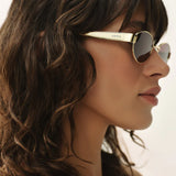 Z Supply Palisades Polarized Sunglasses in Satin Gold-Brown