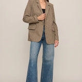 Z Supply Evan Houndstooth Blazer in Dark Chocolate