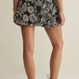 Z Supply Lorna Luz Floral Mini Skirt in Black