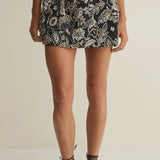 Z Supply Lorna Luz Floral Mini Skirt in Black