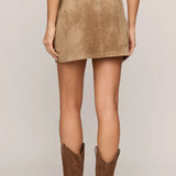 Z Supply Perri Suede Mini Skirt in Light Sand