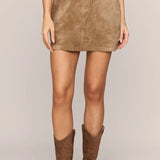 Z Supply Perri Suede Mini Skirt in Light Sand