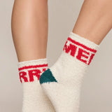 Z Supply Merry Fuzzy Sock Set in Vanilla Ice
