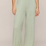 Z Supply Dawn Smocked Rib Pant in Aqua Cloud