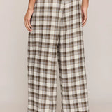 Z Supply Better Off Plaid Flannel Pant in Cocoa Bean