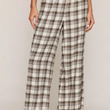 Z Supply Better Off Plaid Flannel Pant in Cocoa Bean