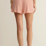 Z Supply Dawn Smocked Rib Short in Bellini