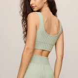 Z Supply Zoe Silky Rib Tank  in Aqua Cloud