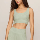 Z Supply Zoe Silky Rib Tank  in Aqua Cloud