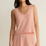 Z Supply Sloane V-Neck Rib Tank in Bellini