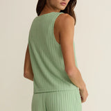 Z Supply Sloane V-Neck Rib Tank in Sprout