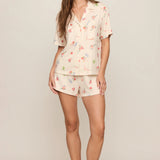 Z Supply Sunday Market Silky Jersey PJ Top in Sandstone