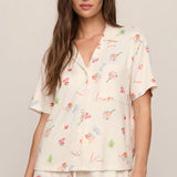 Z Supply Sunday Market Silky Jersey PJ Top in Sandstone
