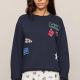 Z Supply Boyfriend Patch Sweatshirt in Eclipse