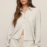Z Supply Waffle Shirt in Feather Grey