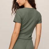 Z Supply Waffle Tee in Monstera