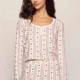 Z Supply Candy Cane Long Sleeve Top in Vanilla Ice