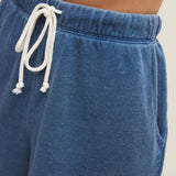 Z Supply Hunter Knit Denim Short in Calypso Blue Indigo