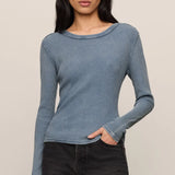 Z Supply Arlet Mini Thermal Top in Mineral Blue