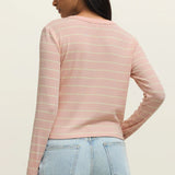 Z Supply Ferris Henley Striped Top in Washed Pink