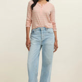 Z Supply Ferris Henley Striped Top in Washed Pink