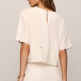 Z Supply Daya Embroidered Linen Top in White