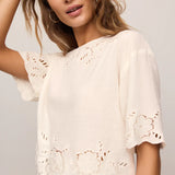 Z Supply Daya Embroidered Linen Top in White