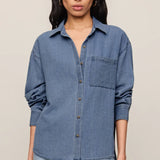 Z Supply The Perfect Twill Button Up in Classic Indigo