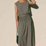 Z Supply Brooke Gingham Maxi Skirt in Black