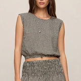 Z Supply Merit Gingham Top in Black
