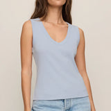 Z Supply Ellie V Neck Tank in Skyline