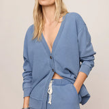 Z Supply Dazed End Knit Denim Cardigan in Santorini Indigo