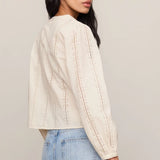 Z Supply Louella Embroidered Button Up Top in Cloud