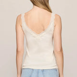 Z Supply Eve Lace Trim Tank in Sandstone