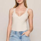 Z Supply Eve Lace Trim Tank in Sandstone